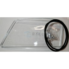 Man TGX head lamp glass with rim and clip LH e-mark