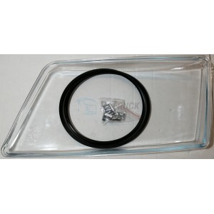 Man TGX head lamp glass with rim and clip RH e-mark