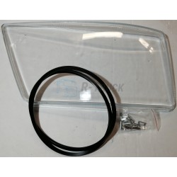 Man TGX head lamp glass with rim and clip RH e-mark