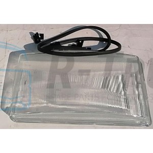 Scania R114 head lamp glass with rim normal LH