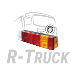 Iveco Stralis rear lamp no number plate 4 screw with plug RH e-mark